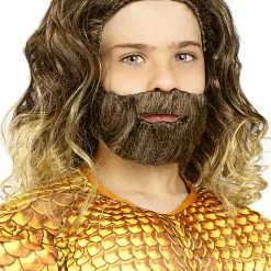 Aquaman Paryk Med Skæg Til Drenge