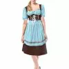 Blå Og Brun Tyroler Kjole Til Kvinder -kulturer og traditioner Butik bla og brund dirndl kjole til damer