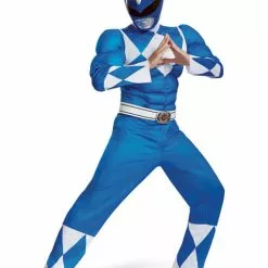Blå Power Ranger Kostume Til Voksne - Power Rangers Mighty Morphin