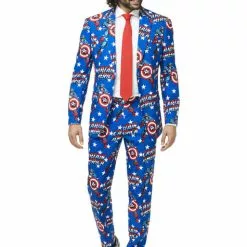 Captain America Opposuit Sæt Til Mænd