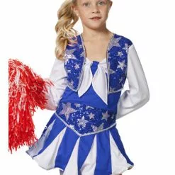 Cheerleader Kostume Blåt Til Piger