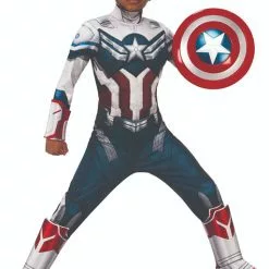 Deluxe Captain America Kostume Til Drenge - The Falcon And The Winter Soldier