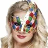 Flerfarvet Venetiansk Øjenmaske -kulturer og traditioner Butik flerfarvet venetian ojenmaske til voksne