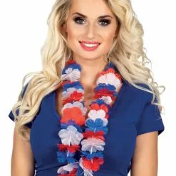 Hawaiihalskæde I Rød, Hvid Og Blå