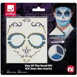 Dia De Los Muertos Makeup Sæt Til Mænd I Blå -kulturer og traditioner Butik mexicansk catrina makeup st til mnd i bla 2