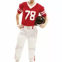 Rødt Amerikansk Fodbold Spiller Kostume Til Mænd