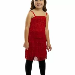 Rødt Flapper Kostume Til Piger