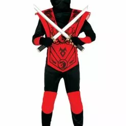 Rødt Ninja Kostume Til Drenge