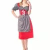 Sort Og Rød Dirndl Kjole Til Damer -kulturer og traditioner Butik sort og rod dirndl kjole til damer