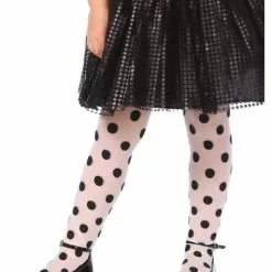 Sorte Plettede Strømpebukser Til Piger